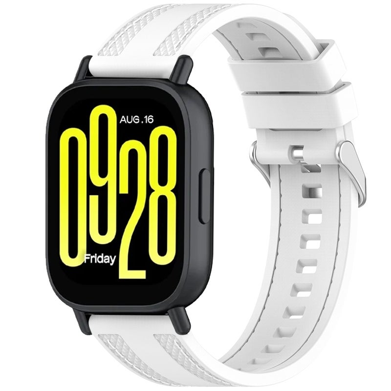 إيروريكس لساعة Redmi Watch 5 Active / Watch 5 Lite سوار ساعة سيليكون سريع الفك بخياطة جانبية (أبيض) - Image 1