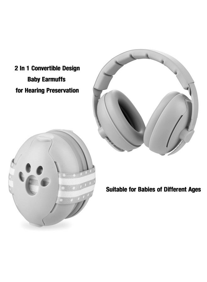 باندا إير سماعات أذن للأطفال من باندا إير، سماعات رأس 2 في 1 لحماية أذن الطفل وإلغاء الضوضاء، مناسبة للأعمار من 0 إلى 3 سنوات، لحماية سمع الطفل (رمادي) - Image 4