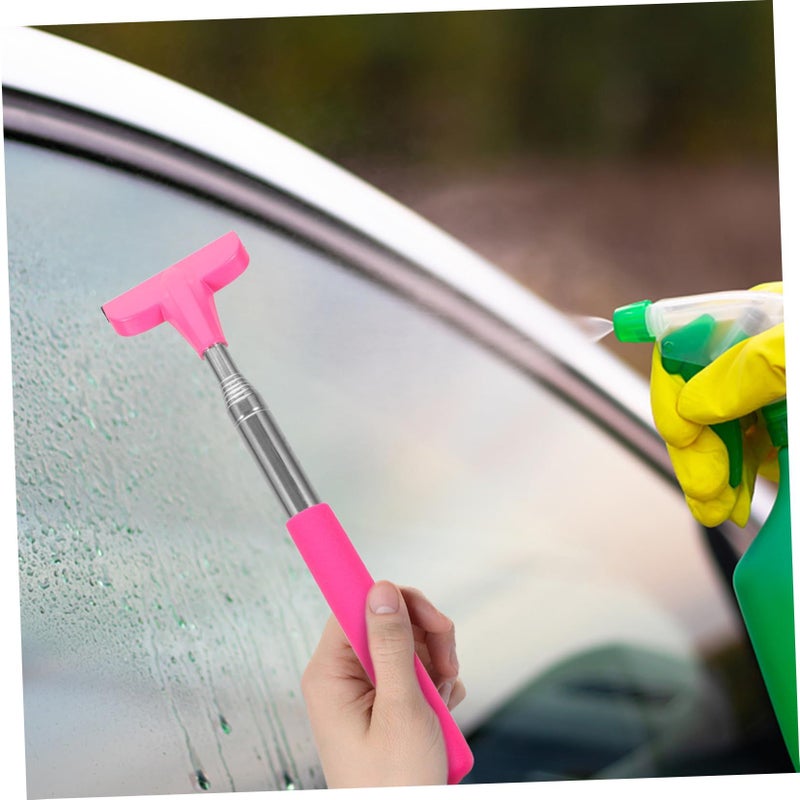 Car Rearview Mirror Wiper Squeegee Windshield Cleaner Prevents Fog Rain Pink - Image 5