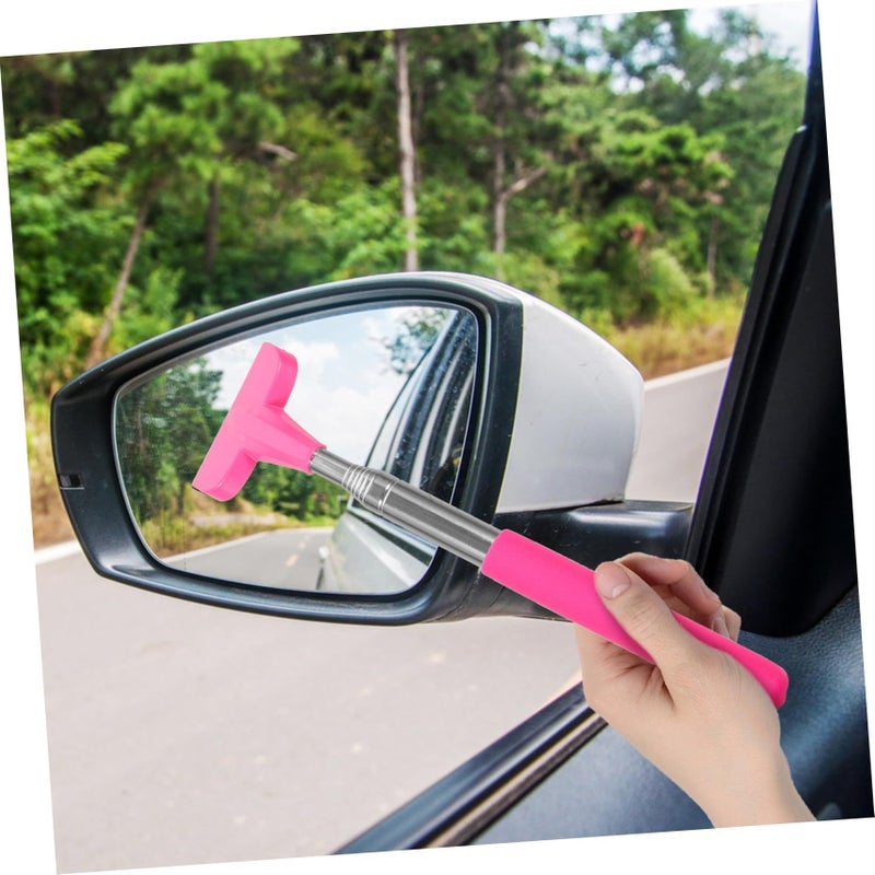 Car Rearview Mirror Wiper Squeegee Windshield Cleaner Prevents Fog Rain Pink - Image 4