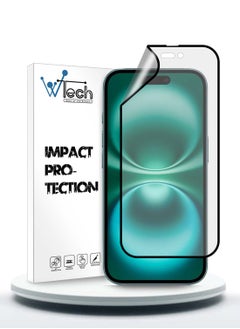 Wtech Nano Ceramic Anti Fingerprint Full Glue Full Cover Matte Flexible Screen Protector For Apple iPhone 15 Plus 2024 Clear/Black  - Image 1