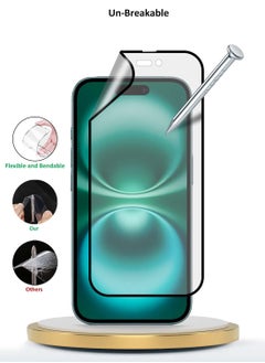 Wtech Nano Ceramic Anti Fingerprint Full Glue Full Cover Matte Flexible Screen Protector For Apple iPhone 15 Plus 2024 Clear/Black  - Image 4