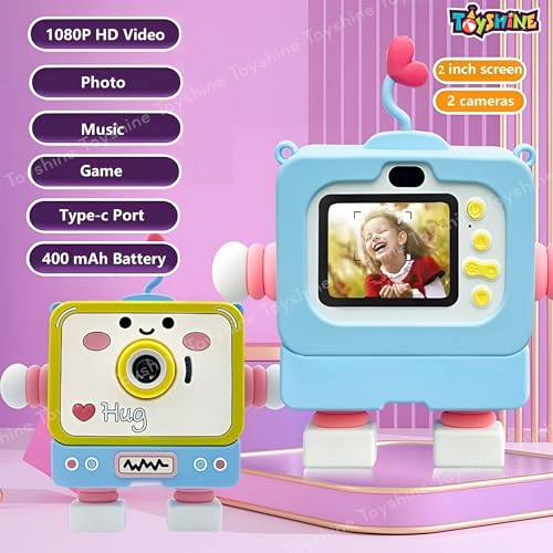 Toyshine Kids Digital HD Camera with Robot Shape Silicone Cover | Video Recording | Inbuilt in 5 Games | TFT Color Screen | Support 32GB SD Card Selfie Toys for Kids Boys Girls 3+, Multicolor - Image 4