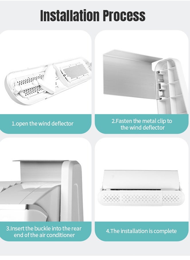 Split AC air Deflector Air Conditioner Deflector Adjustable Punch-free Anti Direct Blowing Outlet Air Baffle Windshield for Home Split Air Conditioner
