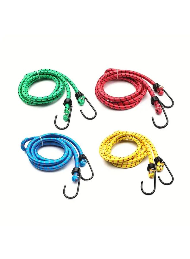 Heavy Duty Elastic Ropes With Hooks 100cm Random Color 4pcs - Image 1