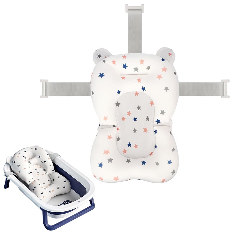 Colorlife Baby Bath Seat Support Net Infant Bathing Seat Support Mat Adjustable Comfortable NonSlip ThreePointed Baby Shower Net Bathtub Sit Up Mesh for Newborn 06 MonthsStarNo Bathtub - Image 1