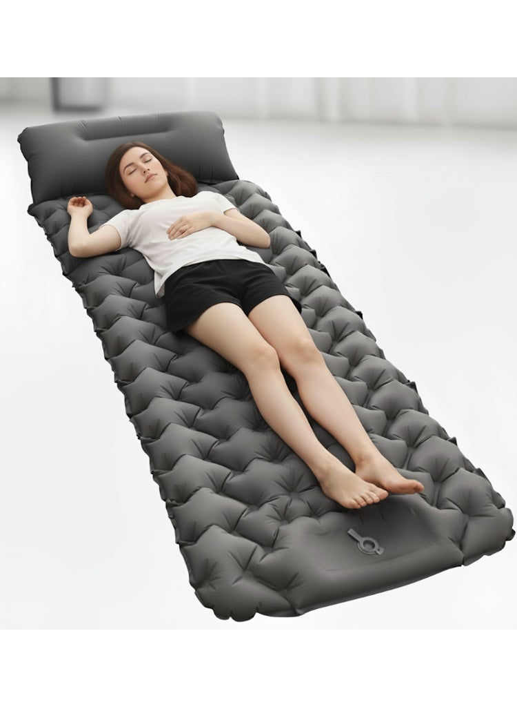 بلو فاير مرتبة نوم هوائية قابلة للنفخ للتخييم مع مضخة قدم مدمجة ووسادة – خفيفة الوزن لشخص واحد، سهلة الحمل قابلة للاتصال لتصبح سرير مزدوج – حصيرة نوم مقاومة للماء من النايلون المطلي بـ TPU للتخييم، الرحلات، والمغامرات الخارجية مع حقيبة حمل - Image 1