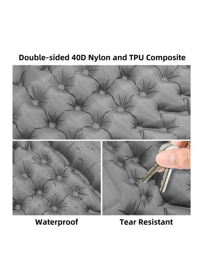 بلو فاير مرتبة نوم هوائية قابلة للنفخ للتخييم مع مضخة قدم مدمجة ووسادة – خفيفة الوزن لشخص واحد، سهلة الحمل قابلة للاتصال لتصبح سرير مزدوج – حصيرة نوم مقاومة للماء من النايلون المطلي بـ TPU للتخييم، الرحلات، والمغامرات الخارجية مع حقيبة حمل - Image 3