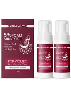 CARVENCHY 5% Minoxidil Foam for Hair Thinning and Hair Loss, Revivies And Restores Hair Follicles,Hair Growth Treatment for Women's Thicker and Fuller Hair,Easy-to-use Foam 2 Pack of 60g  - Image 1
