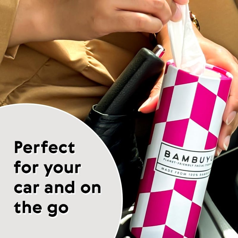 Bambuyu 100% Bamboo Car Facial Tissue Tubes - 4 Tubes x 50 Sheets, 3-Ply | Premium Eco-Friendly Tissue | Soft, Sustainable, Elegant | Plastic-Free, Non-Toxic - Image 2