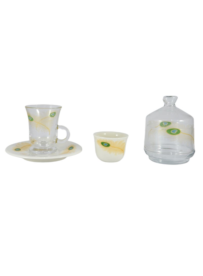 Home Maker 20-Piece Tea Set – Porcelain Coffee Cups & Saucers, Glass Tea Cups – Elegant & Durable Serving Set - Image 1