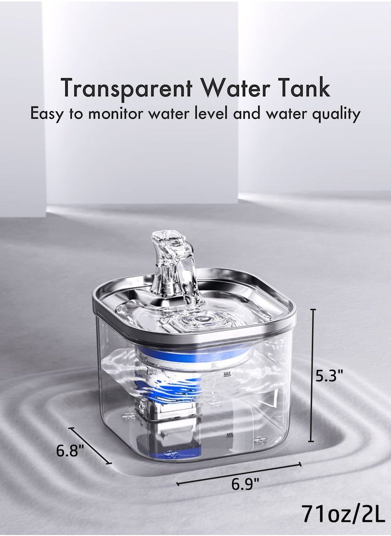Smart Sensing Cat Water Fountain Water Dispenser with Automatic 2L Water Volume, Dog Water Fountain, Ultra Quiet Pet Water Fountain for Cats Inside, BPA-Free