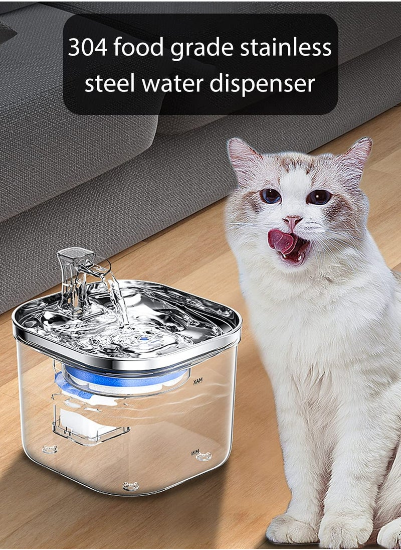 Smart Sensing Cat Water Fountain Water Dispenser with Automatic 2L Water Volume, Dog Water Fountain, Ultra Quiet Pet Water Fountain for Cats Inside, BPA-Free