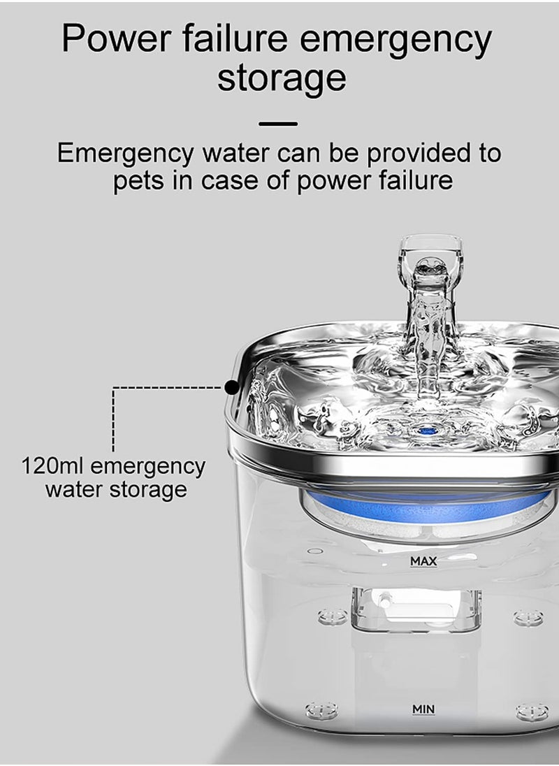 Smart Sensing Cat Water Fountain Water Dispenser with Automatic 2L Water Volume, Dog Water Fountain, Ultra Quiet Pet Water Fountain for Cats Inside, BPA-Free