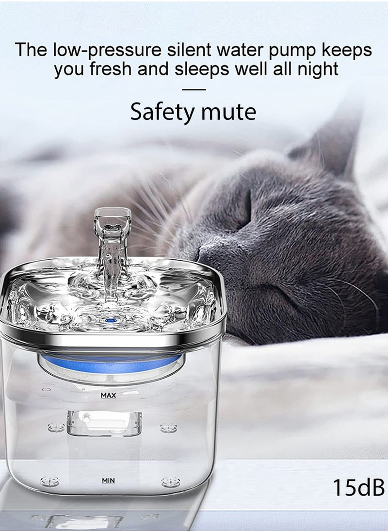 Smart Sensing Cat Water Fountain Water Dispenser with Automatic 2L Water Volume, Dog Water Fountain, Ultra Quiet Pet Water Fountain for Cats Inside, BPA-Free