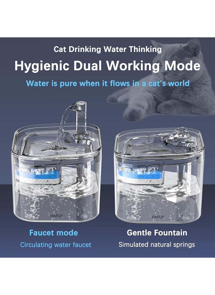 Smart Sensing Cat Water Fountain Water Dispenser with Automatic 2L Water Volume, Dog Water Fountain, Ultra Quiet Pet Water Fountain for Cats Inside, BPA-Free