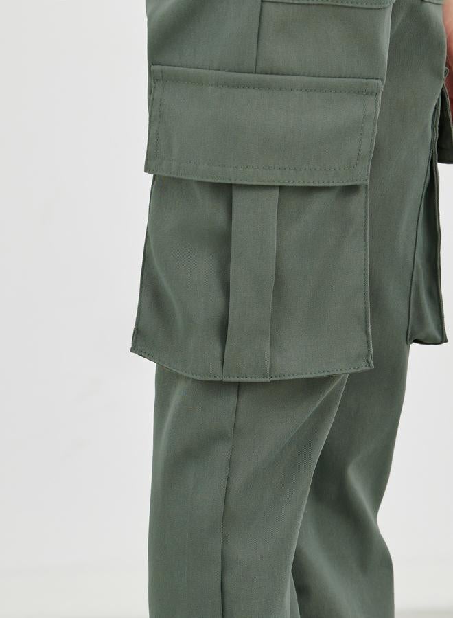 ستايلي بنطلون كارغو ستايلي سادة برباط - Image 3