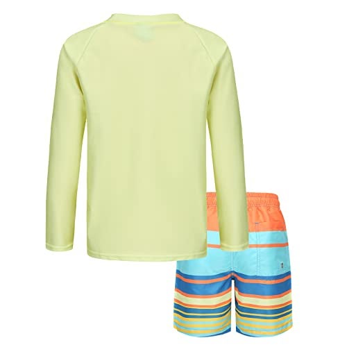 HowJoJo Boys Rash Guard Set Long Sleeve Swim Set Two Piece Swimsuits Swim Trunks and Swim Shirt Sets Size 16/7-16 - Image 2