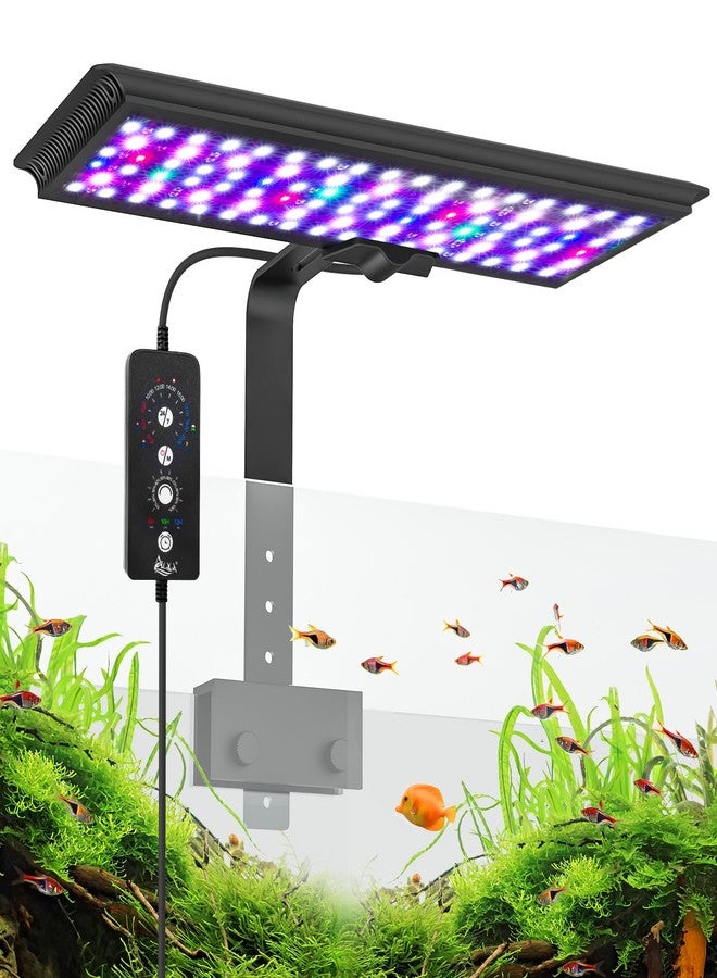 AQQA LED Aquarium Light, 24/7 Mode Clip on Fish Tank Light, DIY Mode Full Spectrum Aquarium Plant Light, Adjustable Timer/Brightness with Memory Function IP68 Waterproof (24W for 24-32 Inch Fish Tank) - Image 1