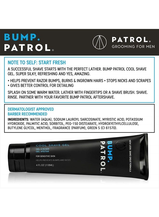 Bump Patrol Cool Shave Gel - Sensitive Clear Shaving Gel With Menthol Prevents Razor Burn, Bumps, Ingrown Hair - 4 Ounces - Image 2