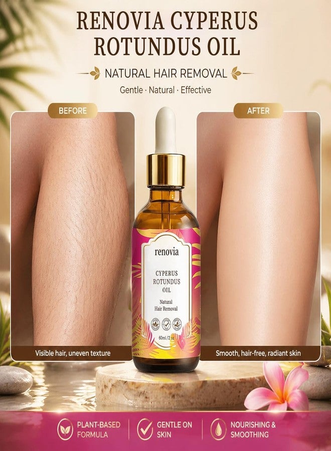 IYUWE Renovia Cyperus Rotundus Oil for Hair Removal, Herbal Hair Removal Oil Serum with Peppermint, Moisturizing & Soothing Formula for Smooth Looking Skin, Suitable for All Skin Types - Image 4