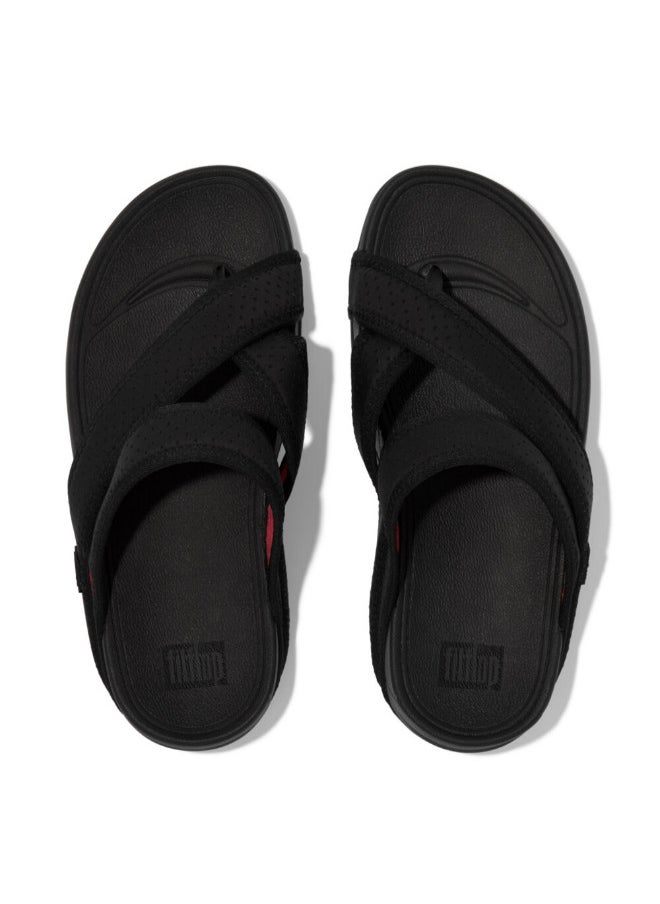 FitFlop - 049-763 صندل Fitflop للرجال GE7-A23 مقاوم للماء بحزام عند أصابع القدم باللون الأسود - Image 1