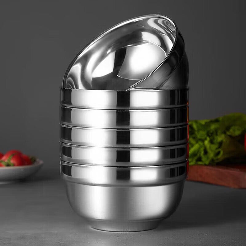 Maxcook أوعية الفولاذ المقاوم للصدأ ، أوعية الحساء والمعكرونة ، مجموعة من 6 ، قطر 12 سم ، طبقة مزدوجة سميكة عازلة MCWA-011 ، مقاومة للحرارة ، مقاومة للكسر - Image 1