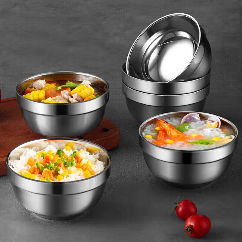 Maxcook أوعية الفولاذ المقاوم للصدأ ، أوعية الحساء والمعكرونة ، مجموعة من 6 ، قطر 12 سم ، طبقة مزدوجة سميكة عازلة MCWA-011 ، مقاومة للحرارة ، مقاومة للكسر - Image 2