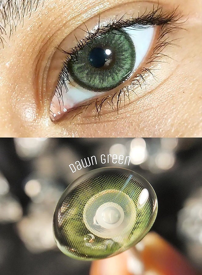 عيون غامضة ميستيك آيز عدسات لاصقة ملونة 6 أشهر، “Dawn Green”  14.50 مم، عدسات تجميلية بمظهر طبيعي ومنعش للاستخدام اليومي، للجنسين، مع علبة - Image 3
