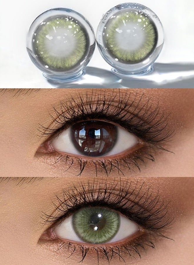 عيون غامضة ميستيك آيز عدسات لاصقة ملونة 6 أشهر، “Dawn Green”  14.50 مم، عدسات تجميلية بمظهر طبيعي ومنعش للاستخدام اليومي، للجنسين، مع علبة - Image 4