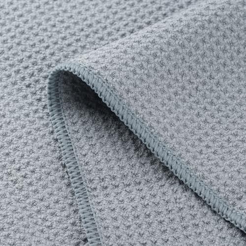 POLYTE Premium Microfiber Kitchen Dish Hand Towel Waffle Weave 12 Pack (16x28 in, Gray) - Image 5