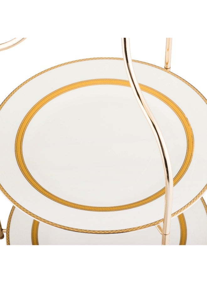 Dania Luxurious Gold Metal Double Dessert Holder - Image 4