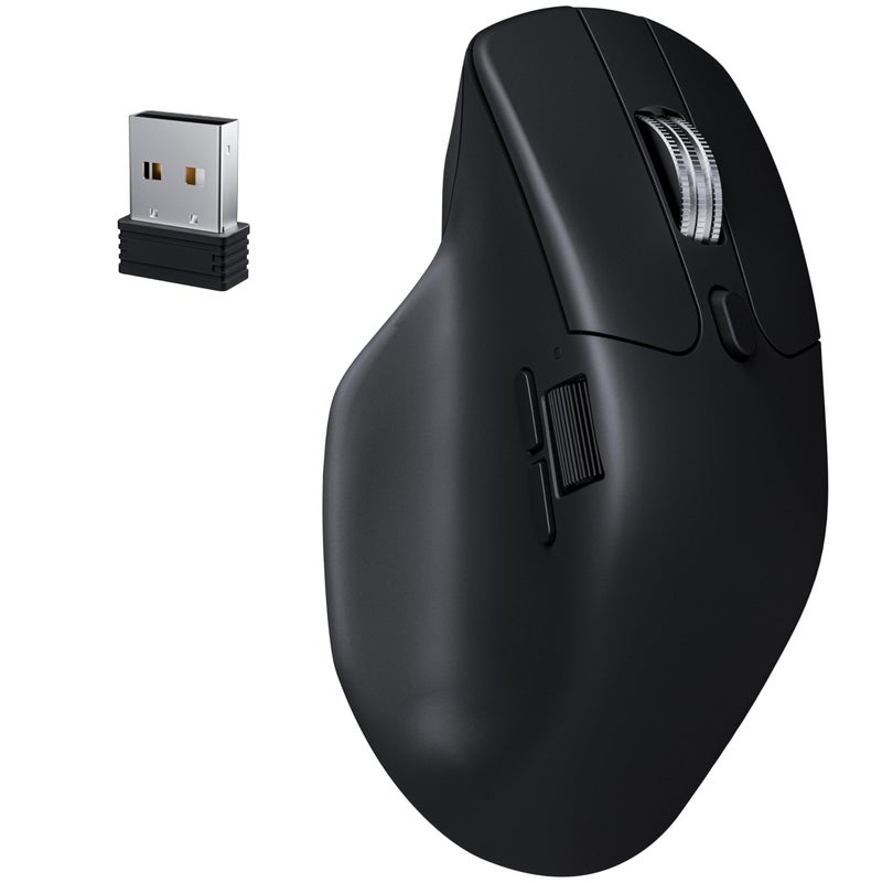 Keychron M6 8K Wireless Gaming Mouse 24GBluetoothWired PixArt 3950 Sensor 8000Hz Polling Silent Clicks 5 OnBoard Memory Profiles for Plug Play Programmable for MacWinLinux Black - Image 2