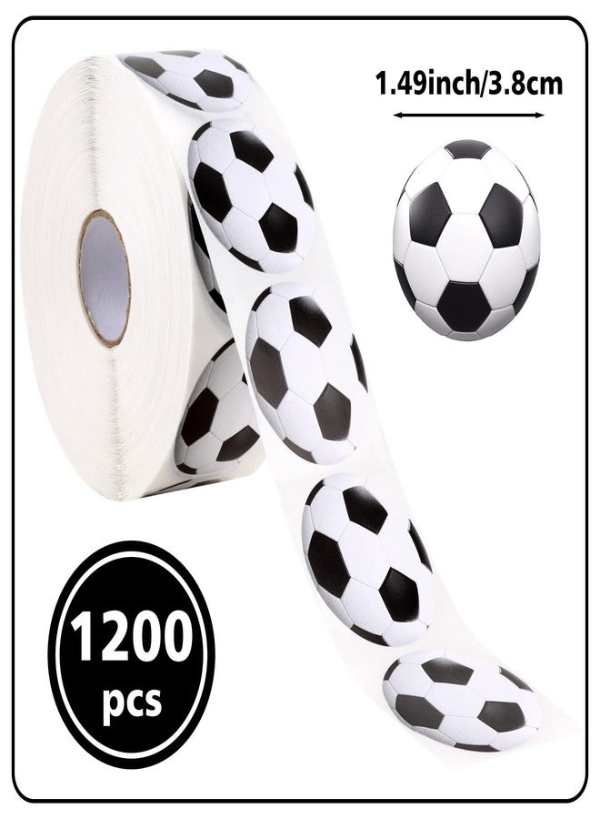 Atiloy 1200 PCS Soccer Stickers Roll Self-Adhesive Sports Ball Sticker Soccer Stickers for Crafts Scrapbooking Game Day Football Party Decorations Sports Themed Birthday Party Supplies - Image 2