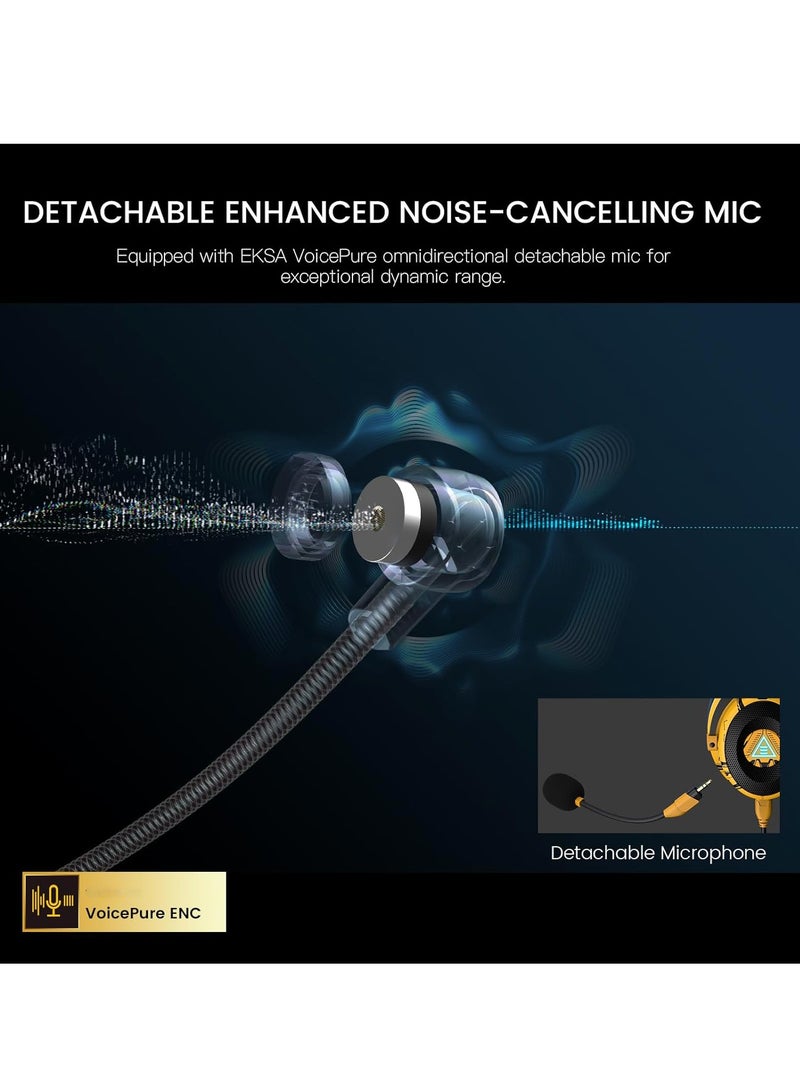 KASTWAVE Gaming Headset for PC PS5 PS4, Stereo Wired Noise Cancelling Over-Ear Headphones with Mic, Wired Headphones, 7.1 Surround Sound, USB & 3.5mm Cable, LED Light, USB Gaming Headphones for Xbox Laptop - Image 4