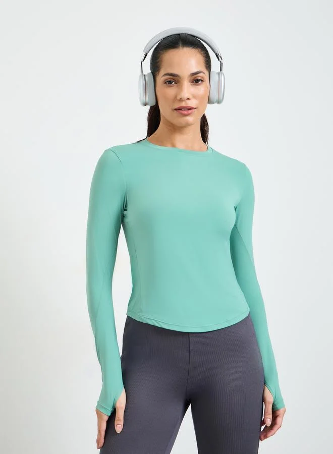 تايك تو Green Long Sleeve Activewear Top