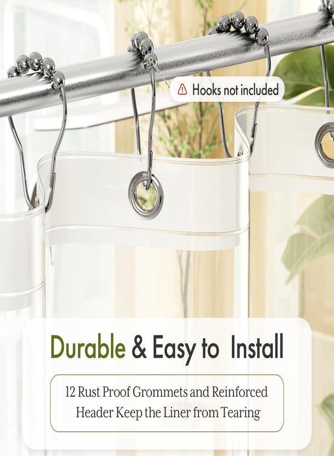 Bathway Shower Curtain Liner, Clear Shower Curtain Liner 72x78 PEVA Waterproof Shower Curtain Liner Long with 3 Magnets and 12 Rustproof Grommets, 78 Inch Shower Liner for Bathroom - Image 3