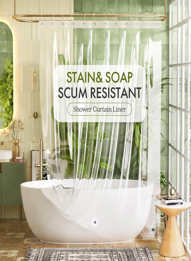 Bathway Shower Curtain Liner, Clear Shower Curtain Liner 72x78 PEVA Waterproof Shower Curtain Liner Long with 3 Magnets and 12 Rustproof Grommets, 78 Inch Shower Liner for Bathroom - Image 1