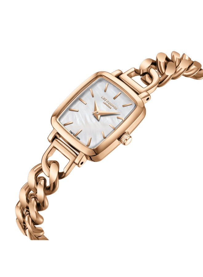 Lee Cooper ساعة يد معدنية أنالوج للنساء LC08130.420 - 22X30 مم - Image 4