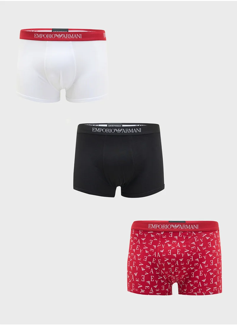 EMPORIO ARMANI 3 Pack Logo Band Boxers