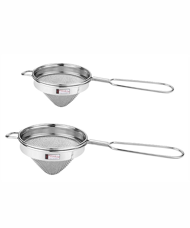 Tiara TIARA - 2PC Max Conical Double Net Tea Coffee Stainless Steel Strainer (304 Steel Food Grade)  - Image 1