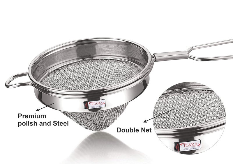 Tiara TIARA - 2PC Max Conical Double Net Tea Coffee Stainless Steel Strainer (304 Steel Food Grade)  - Image 4