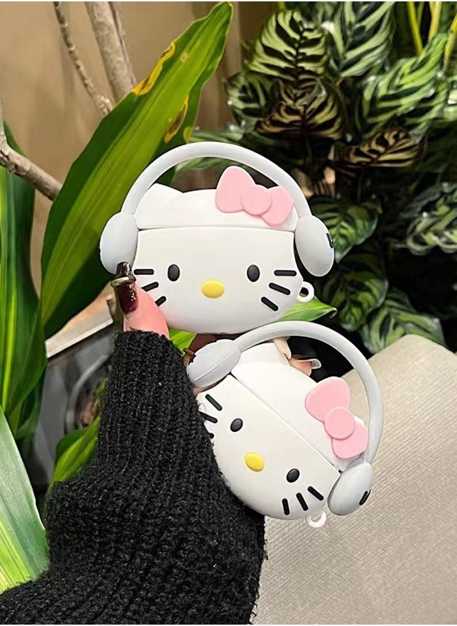 Generic - Apple AirPods 3 Protective Case 3D Cute Cartoon Soft Silicone Hello Kitty Case with Carabiner - Image 1