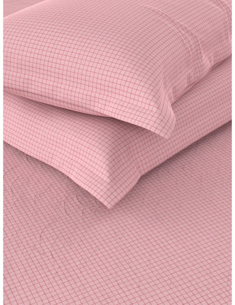 BIANCA Extra Soft 100% Satin Egyptian Cotton XL King Size Bedsheet with 2 Pillow Covers -3pc Set (Botanical) | 100% Extra Soft Satin Egyptian Cotton Designer | Checks-Peach - Image 5