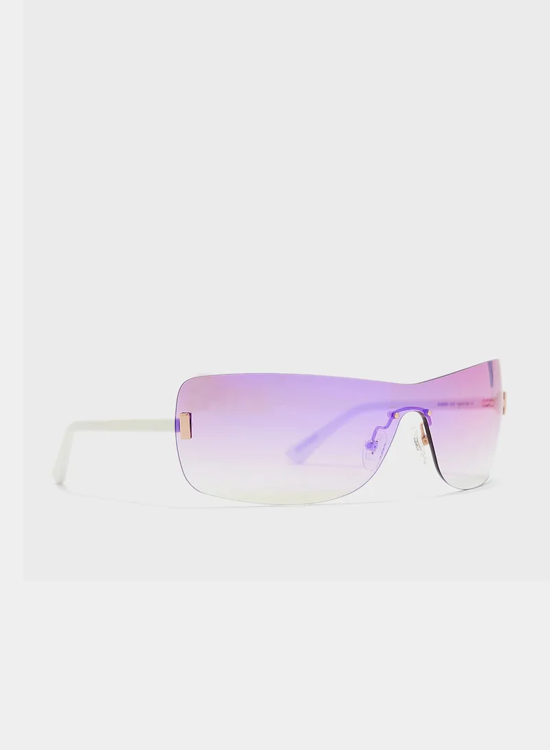 GUESS Gradient Mirror Oversized Sunglasses
