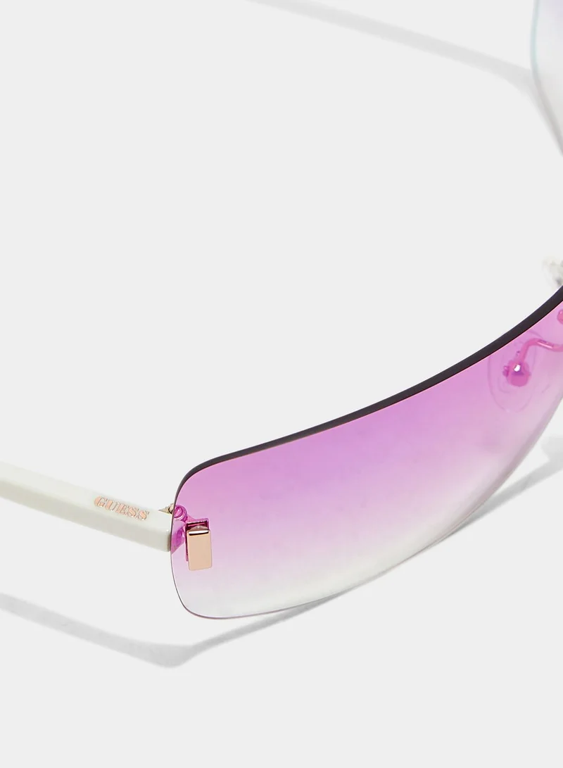 GUESS Gradient Mirror Oversized Sunglasses