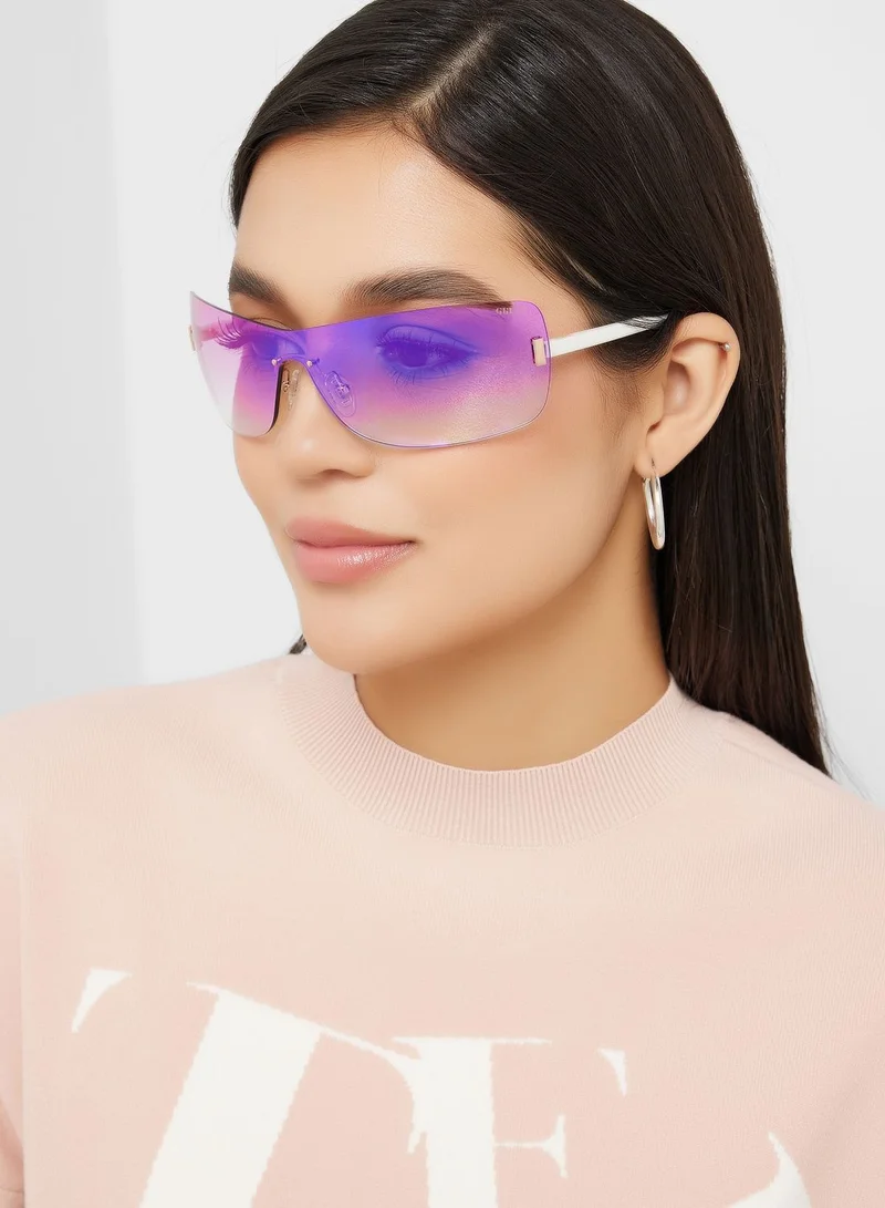 GUESS Gradient Mirror Oversized Sunglasses