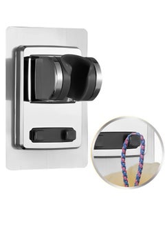 JUNARIS Chrome Shower Head Holder – Strong Adhesive, No Drilling Adjustable Wall Mount Shower Bracket for Handheld Showers, Universal G1/2'' Thread, ABS Plastic, Waterproof and Rust-Resistant  - Image 1