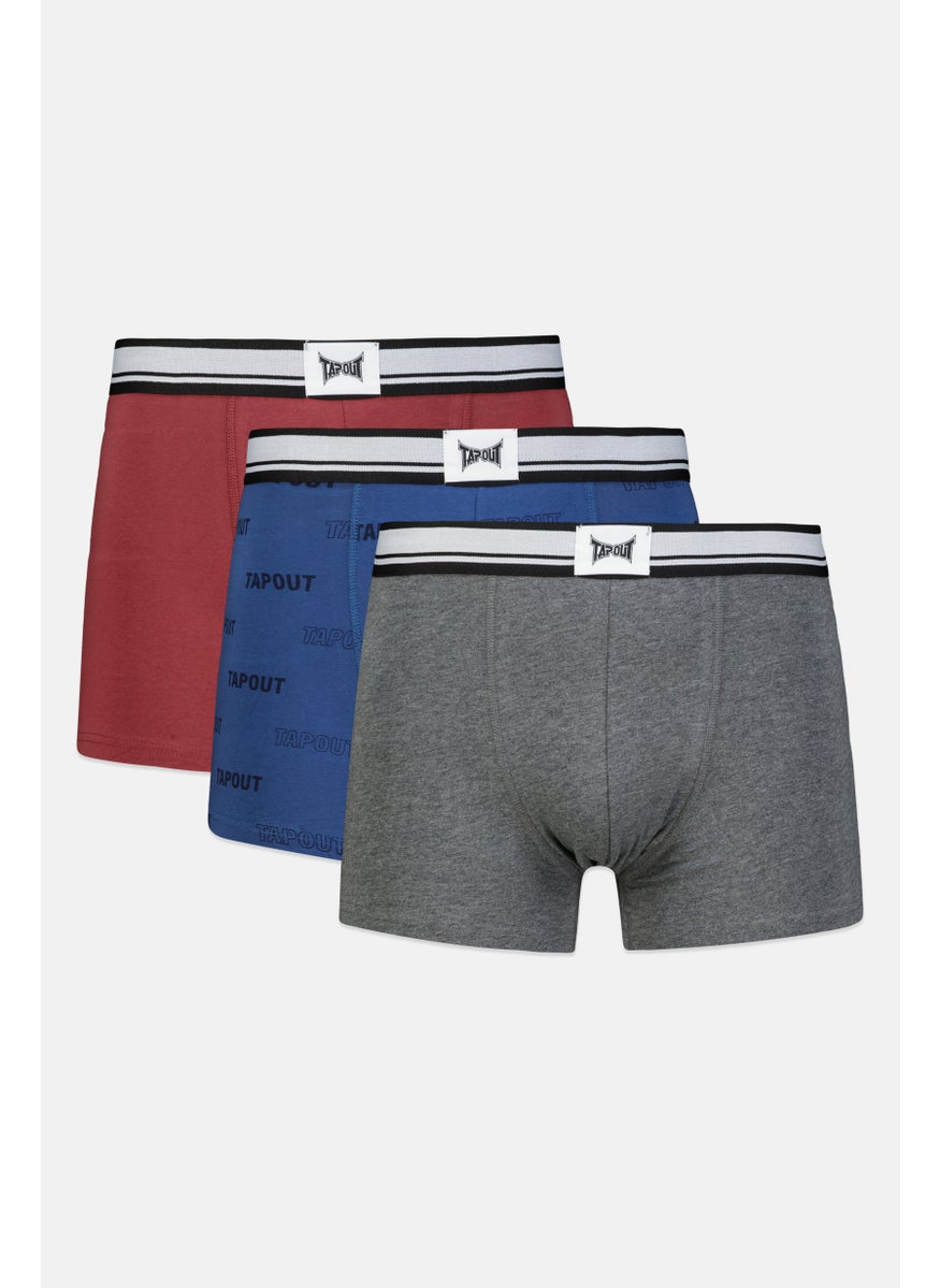 TapouT - Men 3Pcs Brand Logo Boxer, Multicolor - Image 1