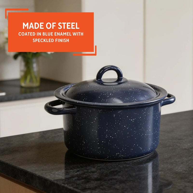 IMUSA 6.0qt Enamel Stock Pot, Blue - Image 3